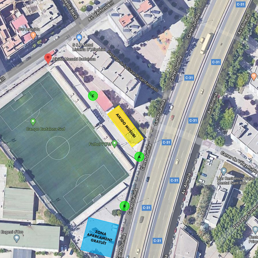 Mapa de les instal·lacions esportives Badalona Sud