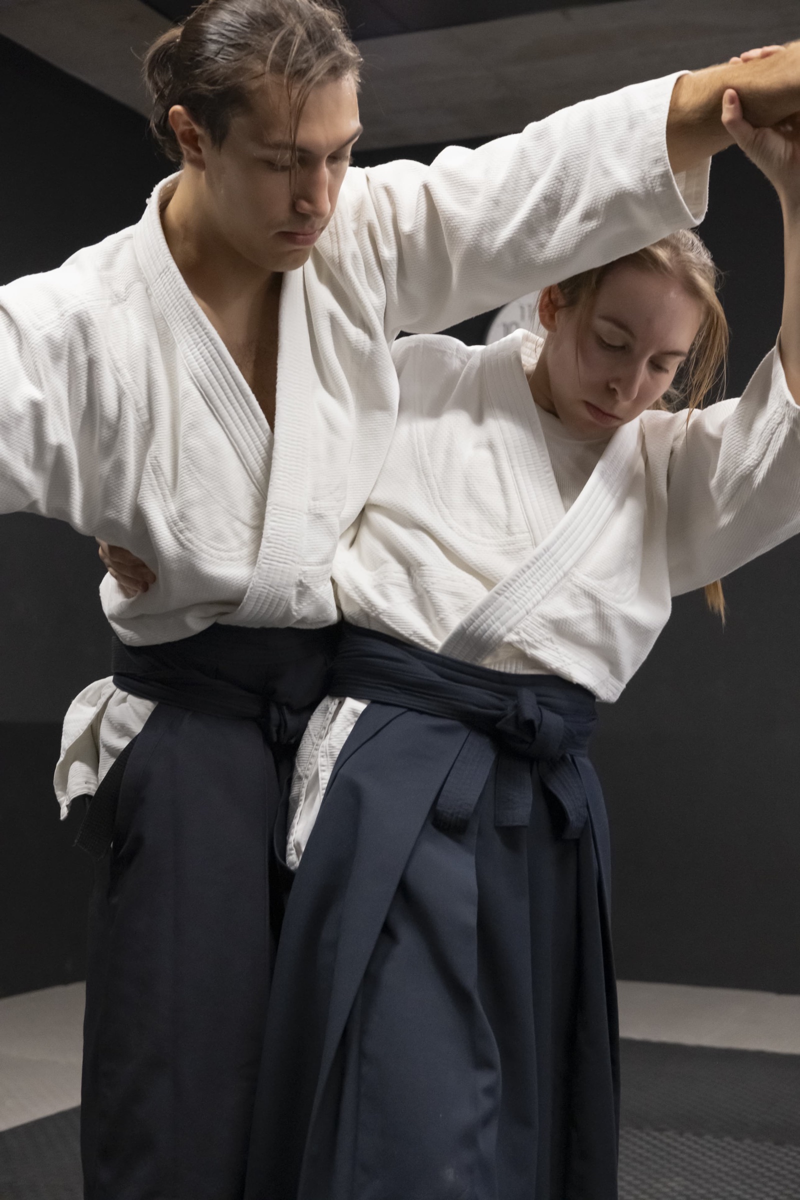 Pràctica d'aikido per parelles al CxEM Espronceda, Barcelona.