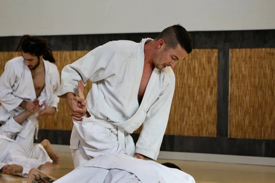 Melo is performing the control for Dai-Nikyō (第二教) or Kote-mawashi (小手