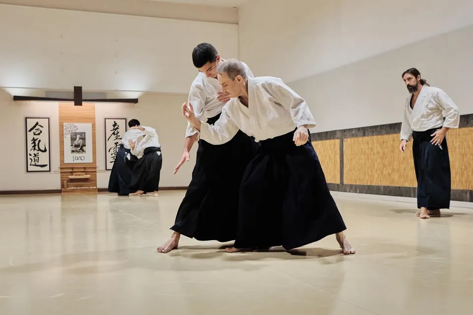 Irimi-nage (入身投げ) during regular class.