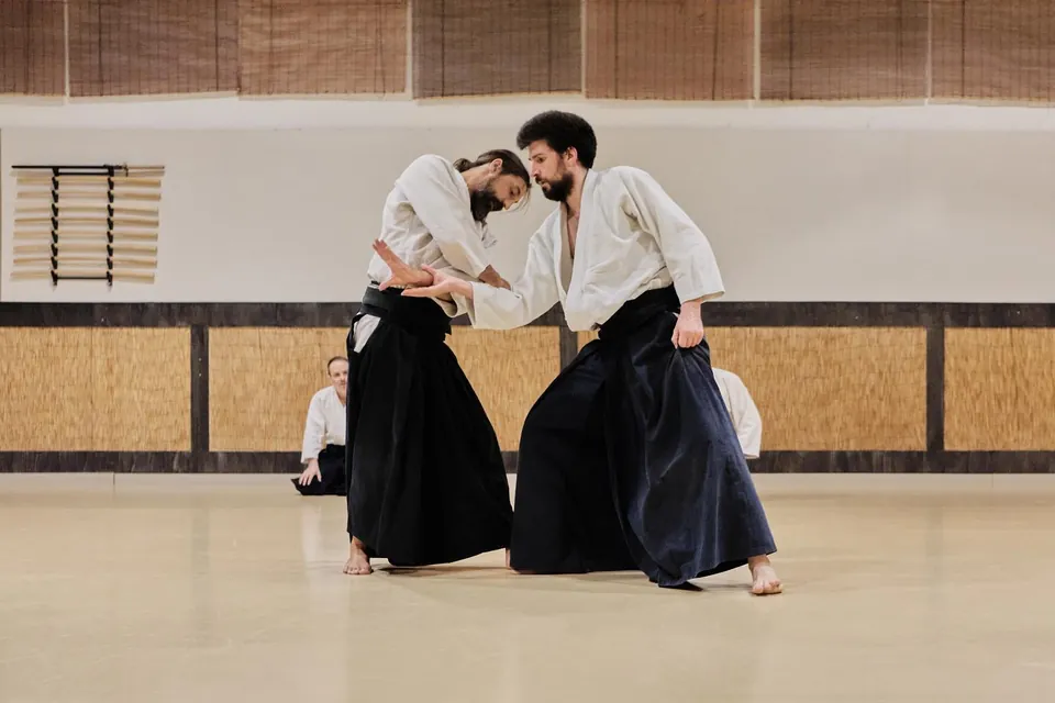 Irimi-nage (入身投げ) during regular class.