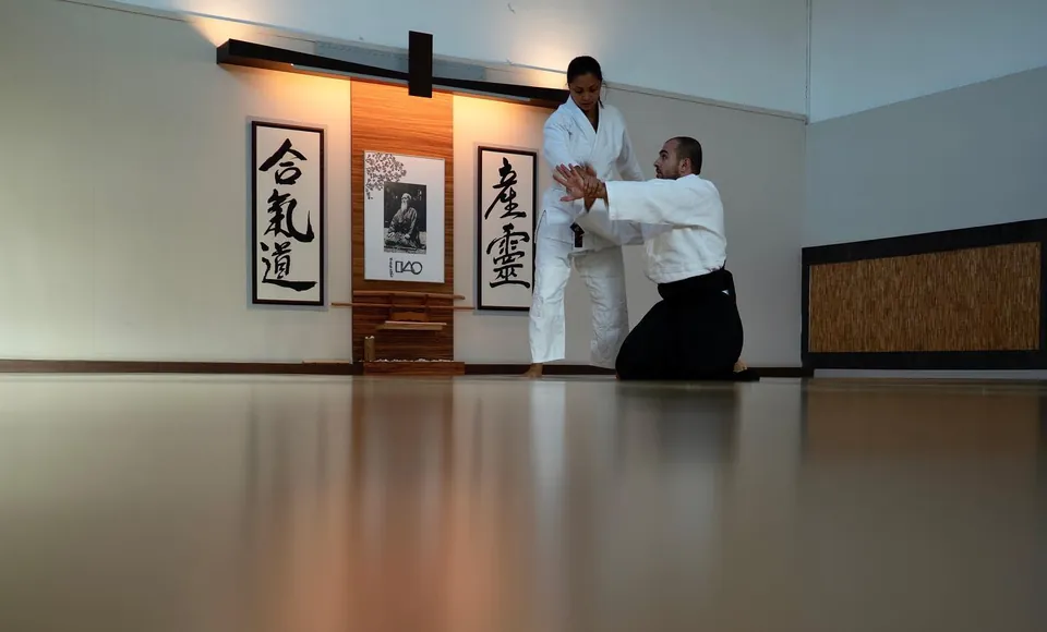Hanmi-handachi (半身半立ち) or techniques performed with uke standing and t