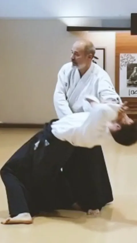 Xavi Serra Sensei showing Morote-dori Kokyū-nage (諸手取り 呼吸投げ) with Juan