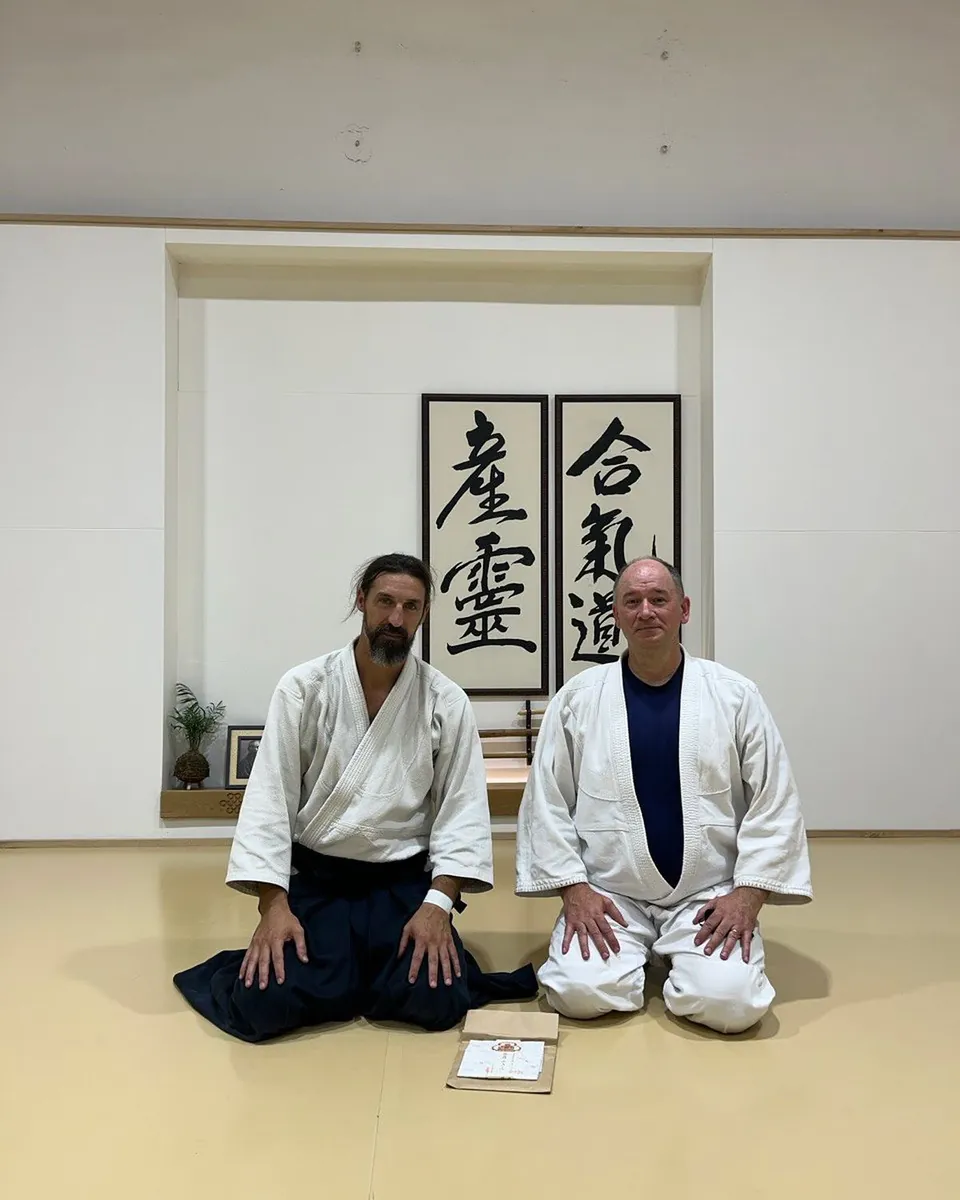 A visitor from Japan from the Manyōjuku (萬葉塾) Aikido Dojo in Nara. Tho