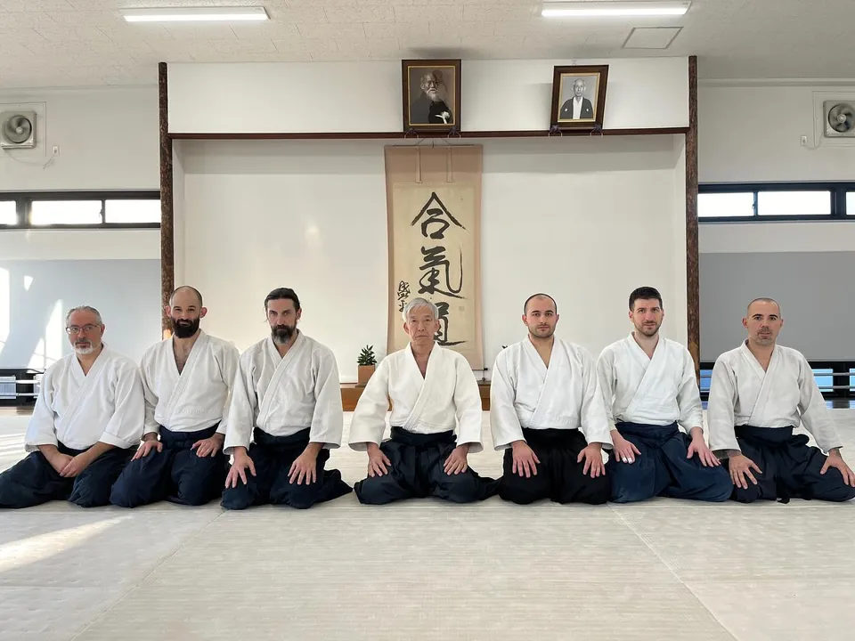 At Hombu Dojo after Doshu morning class on Wednesday.